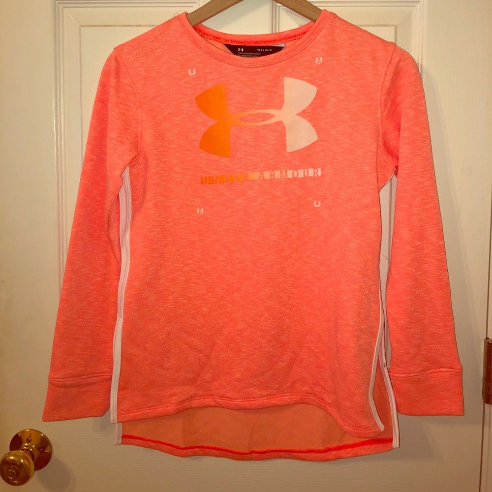 EUC - Under Armour bright orange Youth shirt - YL